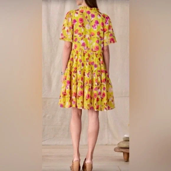 Sundance Muriel Orchard Floral Dress Size M Fully Lined Pockets Knee Length - Picture 2 of 13